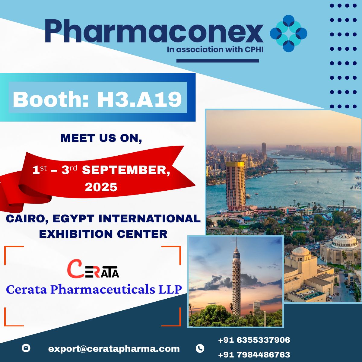 CERATA Pharmaceuticals LLP to Exhibit at Pharmaconex Egypt 2025