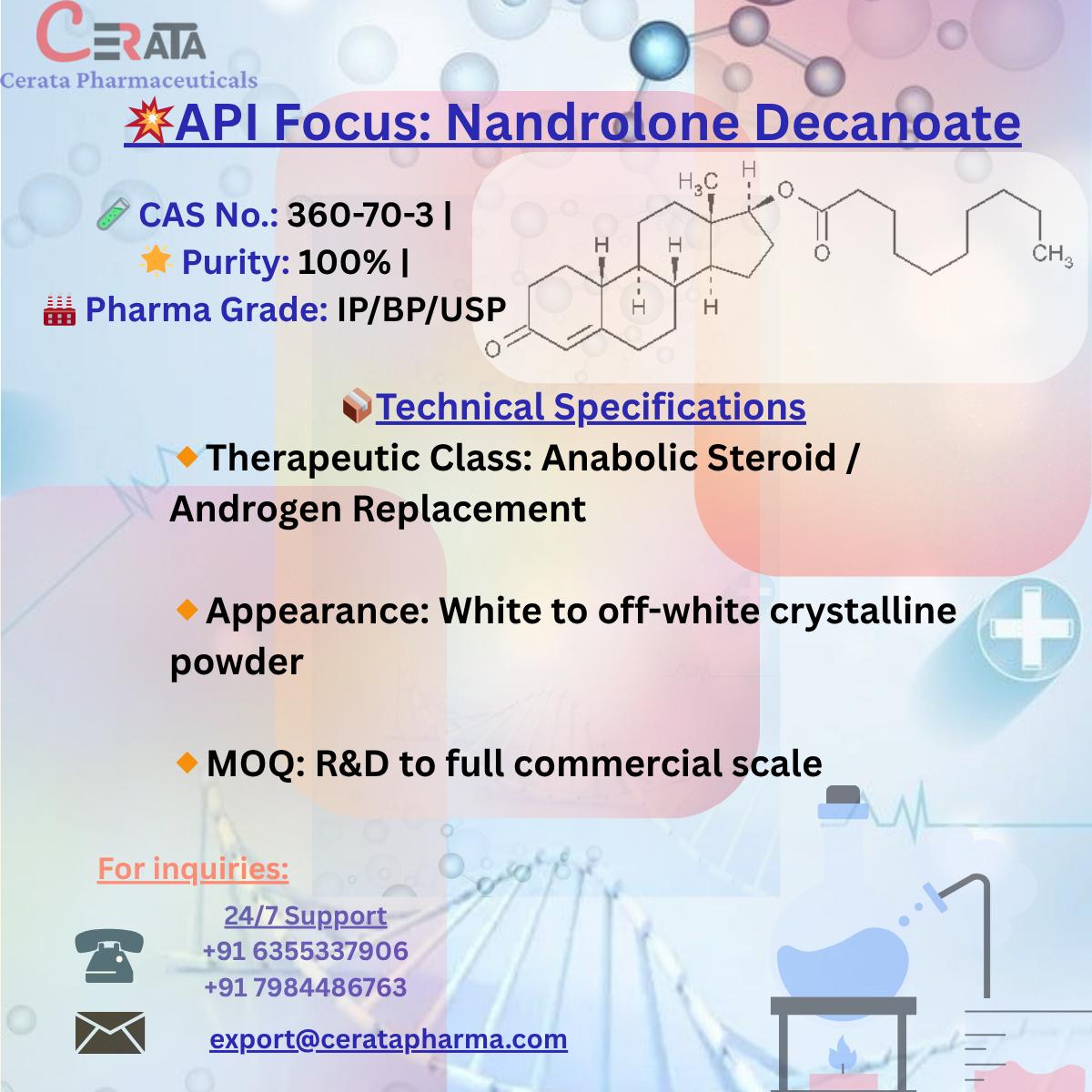 Nandrolone Decanoate & Its Esters: High-Quality Hormone APIs by CERATA Pharmaceuticals LLP